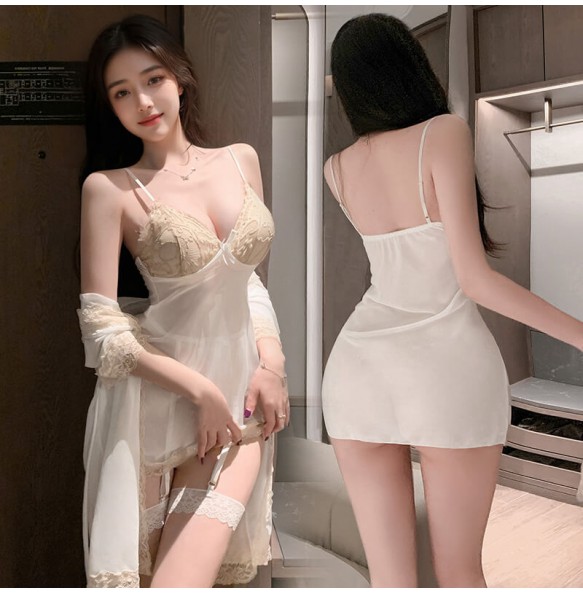 FEE ET MOI - Midnight Diary See-Through Lingerie Set (White)